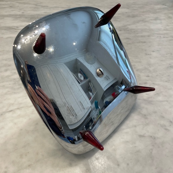 Mid-Century Modern Stainless Steel Serving Dish - Picture 4 of 6